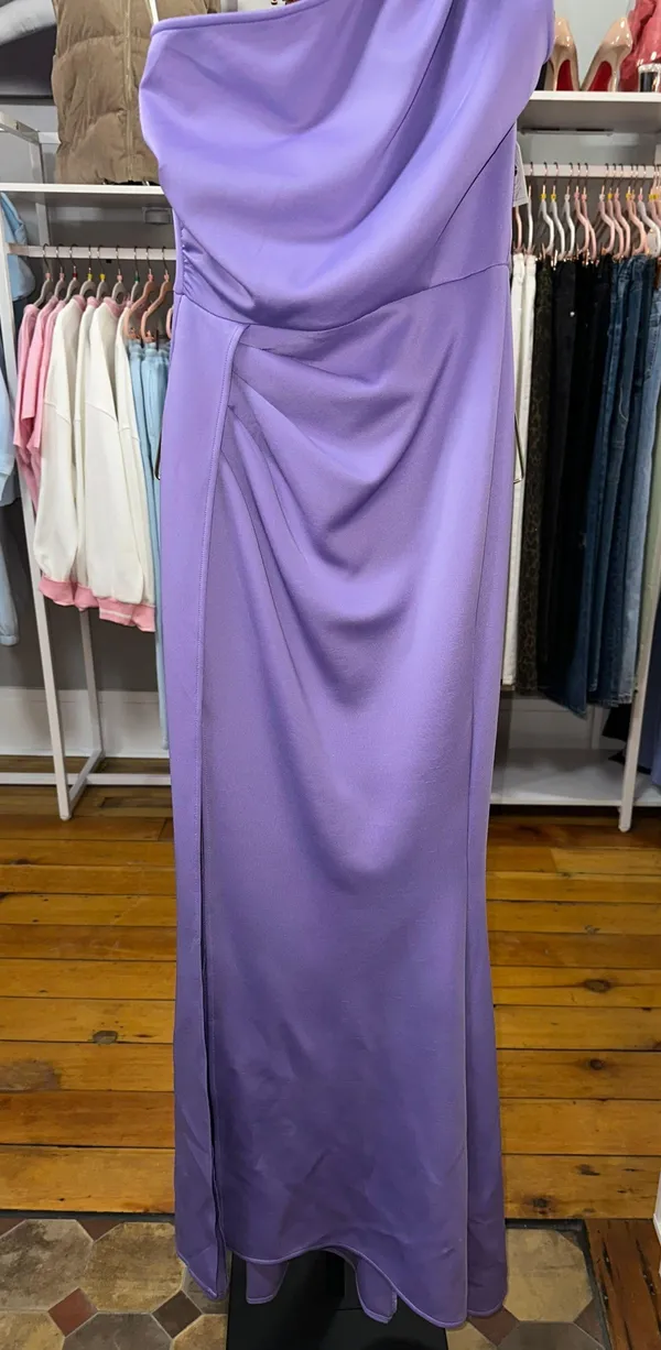 PromGirl Purple One Shoulder Formal Prom Dress - Image 3