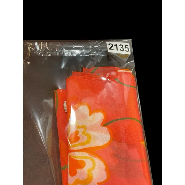 Made in Italy Orange Floral Scarf 100% Polyester Sheer Lightweight Wrap - Image 11