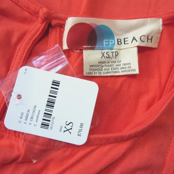 NWT Free People FP Beach Easy Livin One Piece in Coral Wide Leg Jumpsuit XS - Image 3