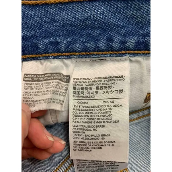 Levi's 501 Mid Thigh‎ Distressed Denim Shorts 26 - Image 5