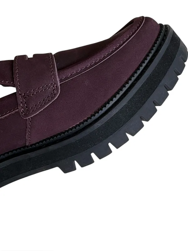 EUC Toms Leather Cara Loafers Deep Plum Size 7 - Image 5