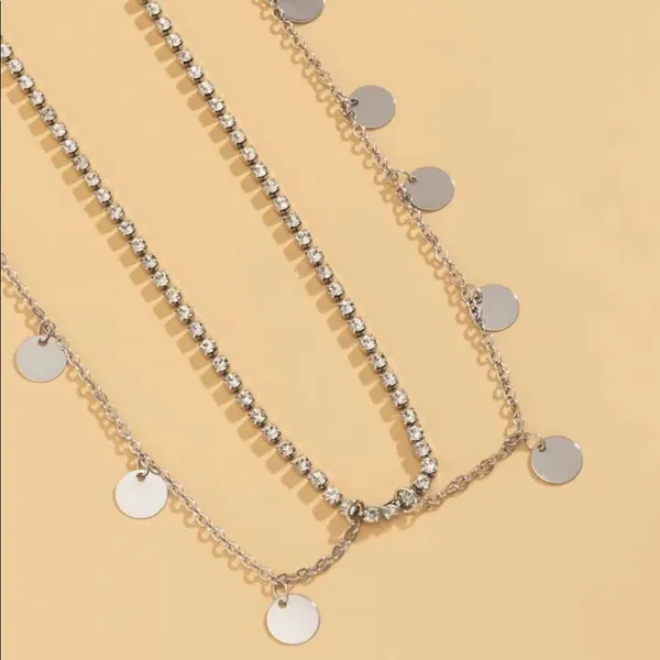 🔥Sexy Bling & Silver disc charm body chain waist - Image 3