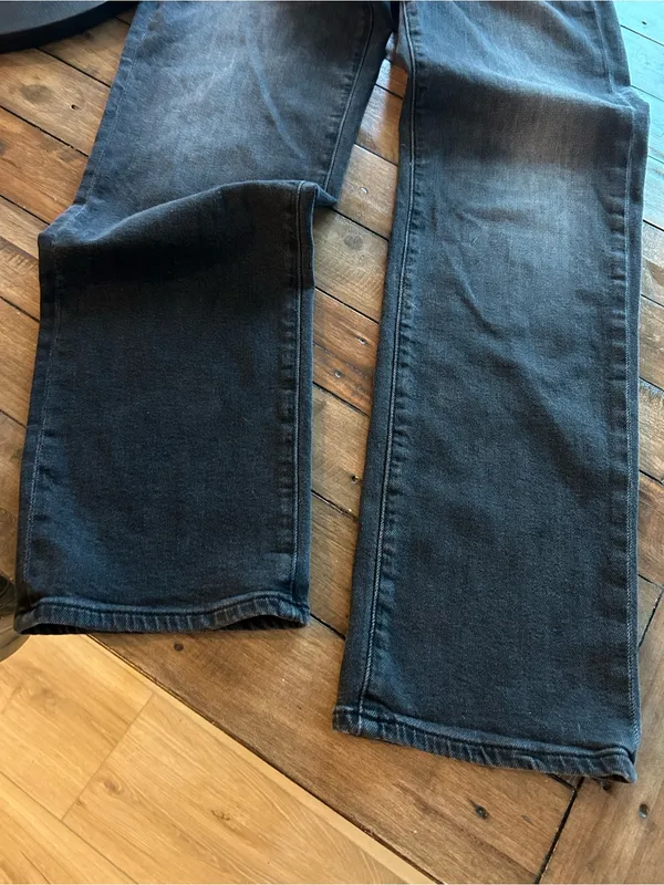 AG Brinley Mid Rise Straight Leg Dark Charcoal Black Jeans 28 - Image 9