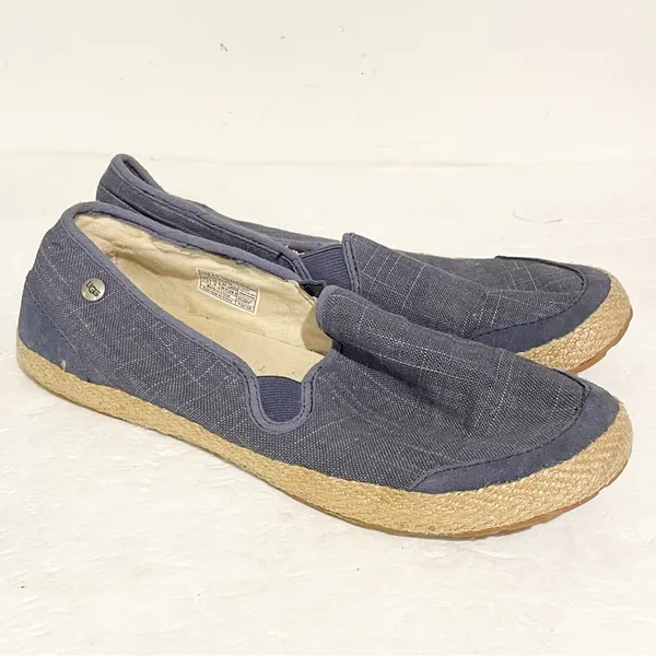 UGG Shoes 7.5 Delizah‎ Casual Slip On Loafers Espadrille 1002886 Blue Closed Toe - Image 7