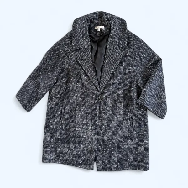 Cabi Blair Black Oversized Wool Blend Tweed One Button Dark Academia Jacket M - Image 2