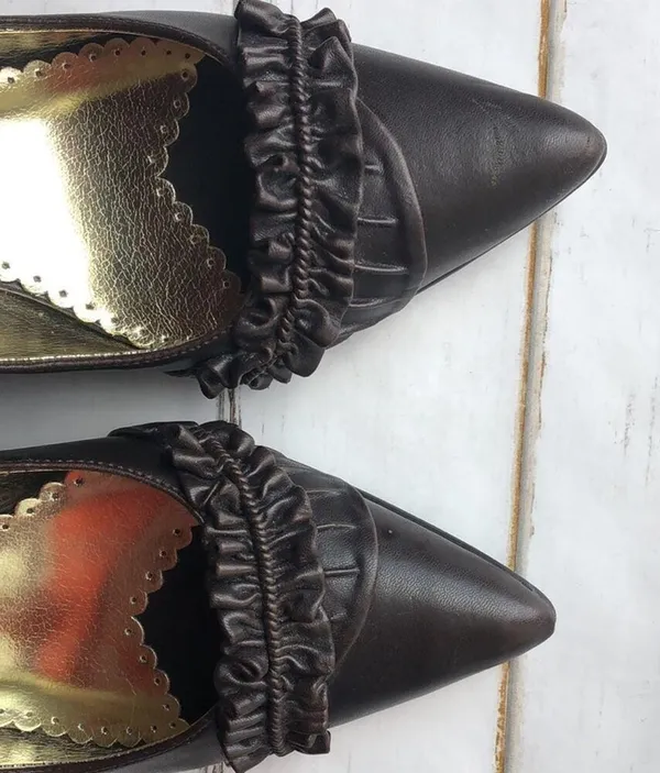 Rampage Brown Faux Leather Pointed Toe Heels Shoe Size 9.5 - Image 3