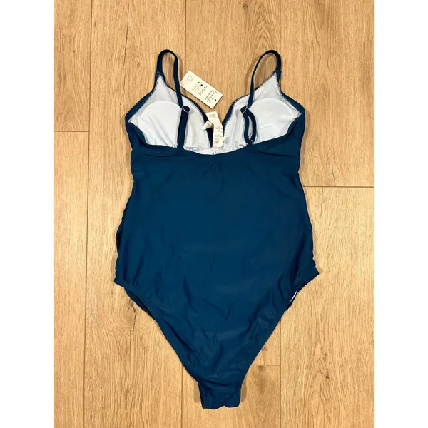 Cupshe Womens Teal Blue‎ Ruched One Piece Swimsuit V-Neck M DKA12E2D003TT NEW - Image 8