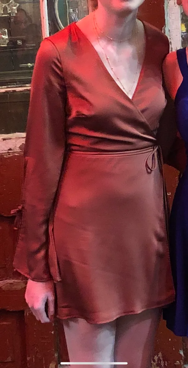 Wrap Satin Dress - Image 2