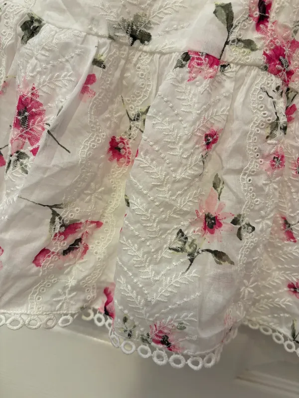 Floral Mini Skirt Pink & White - Size Small - Image 3
