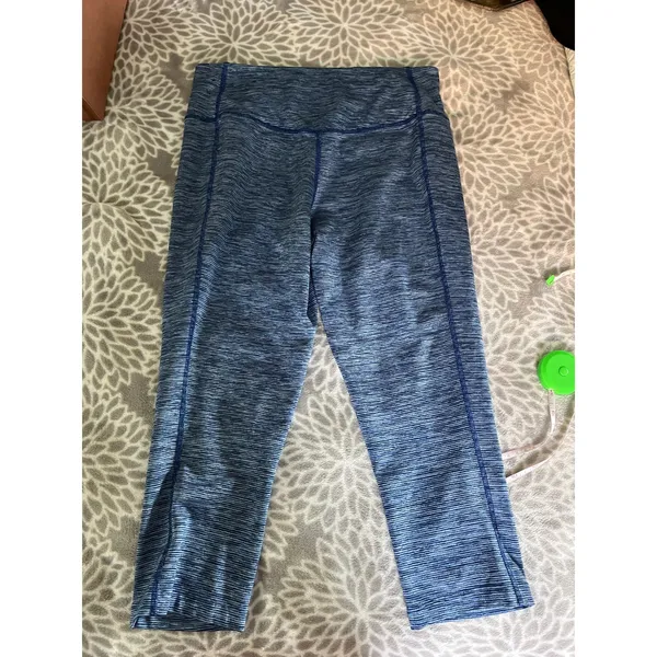 Nike Legend Dri-FIT Cropped Leggings‎ size Small Capri Blue Space Dye 90s Sporty - Image 5