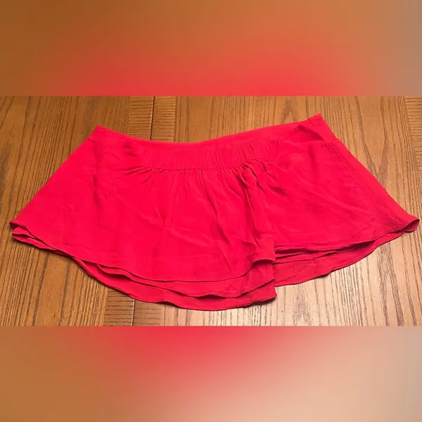 Free People Gia Red Crepe‎ Strapless Flounce Top & Wide Leg Pants Set Size Small - Image 15