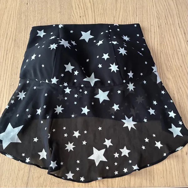 Lovers + Friends Star Print Flowy Silhouette Sheer Hem Strapless Top XS - Image 5