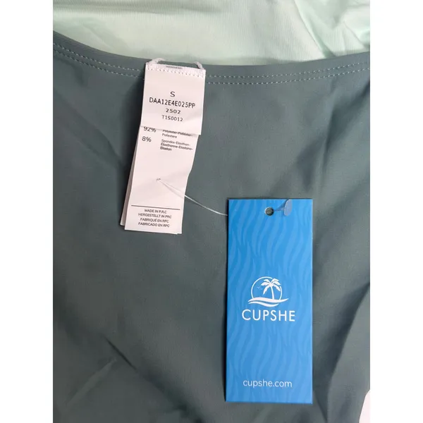 Cupshe Sage Green‎ Cutout One Piece Swimsuit DAA12E4E025PP NWT Small - Image 6