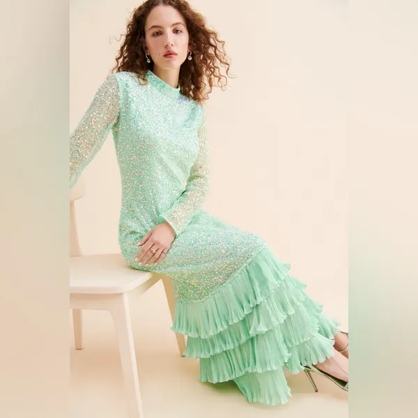 Anthropologie Bhanuni By Jyoti Siren‎ Sequin Maxi Dress - Size Small - Image 3