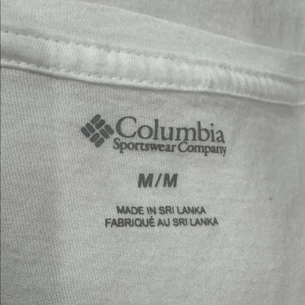 Columbia Lookout Ridge Short Sleeve Tee White Red Camping Graphic size M - Image 7