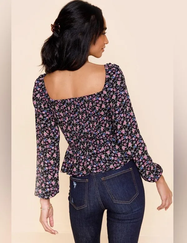 Francesca’s Analise Bustier Peplum Floral Blouse NWT - Image 2