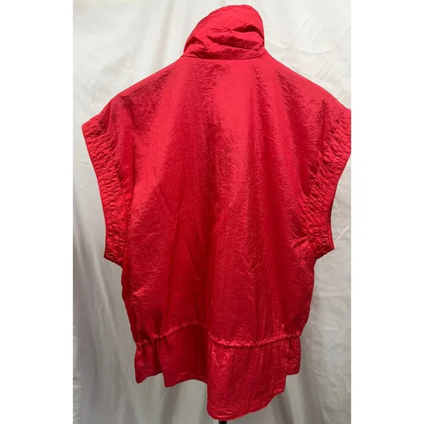 Vintage 80'S Lavon‎ Sport Women's Medium Neon Pink Retro Nylon Ski Vest Jacket - Image 8