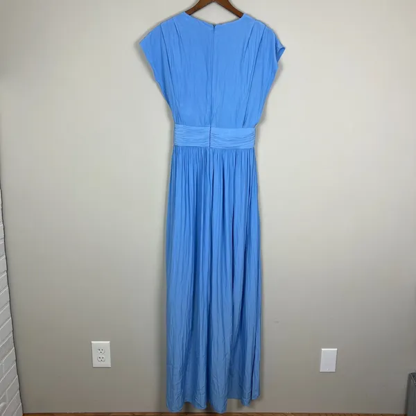 Ramy Brook Maxi Dress Womens 6‎ Blue Belted High Low Pleated Fairy Rebecca Satin - Image 16