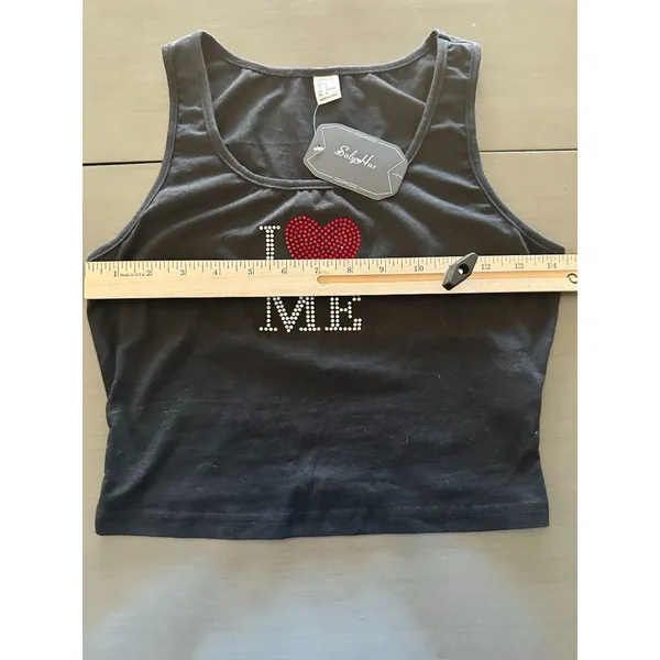 NWT:‎ Bling Tank Top (S) Black - Image 4