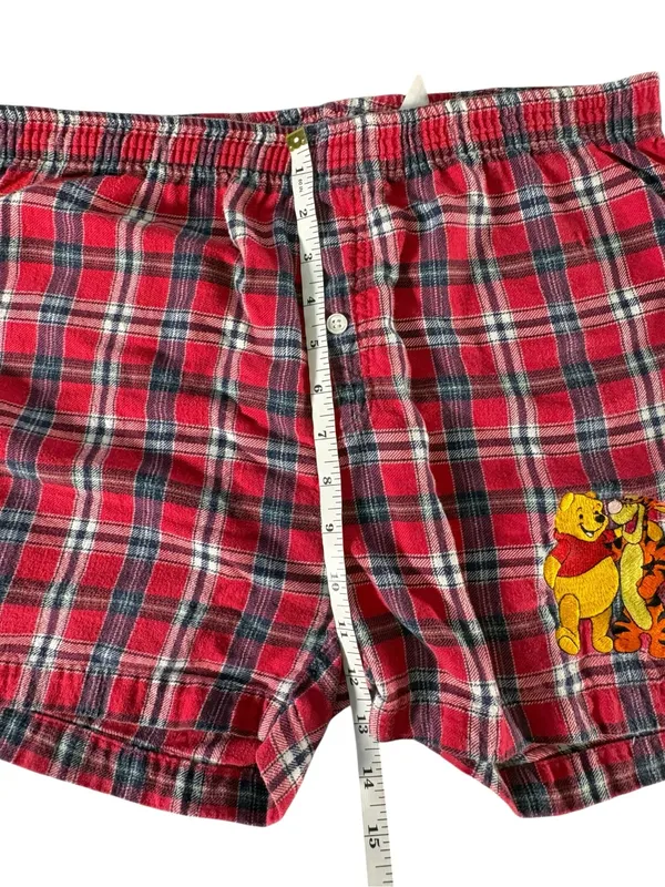 Vintage 90s Disney Winnie the Pooh Tigger Plaid Pajama Shorts Women’s M Y2K - Image 5