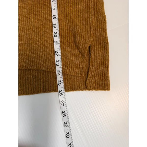Abercrombie Fitch Womens Ochre Yellow Ribbed Turtleneck Sweater‎ Oversized XL - Image 6