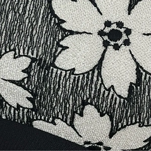 Vintage 70’s Leslie Fay Black and White Floral Maxi Dress S - Image 6