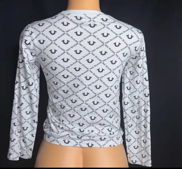 White true religion logo long sleeve  - Image 3