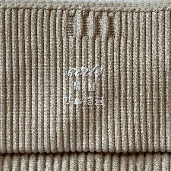Aerie Ribbed O Ring Cutout Crop Top Beige Short Sleeve Size M - Image 4