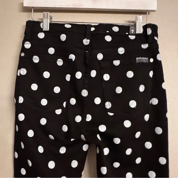 7 FOR ALL‎ MANKIND Polka Dot Slim Kick Pants - Image 4