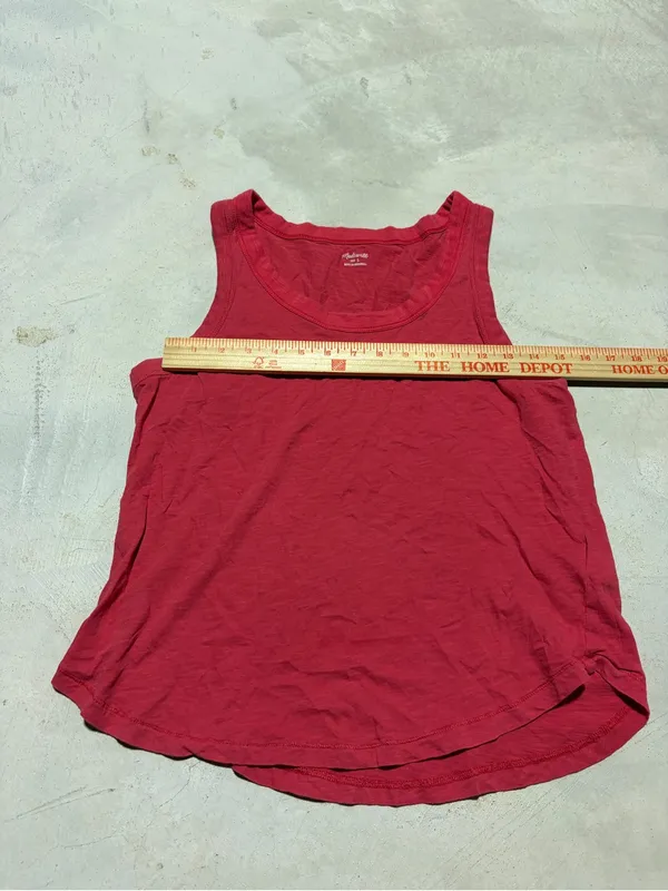 Madewell Women’s Red Tank Top - Casual Scoop Neck cotton large - Image 2