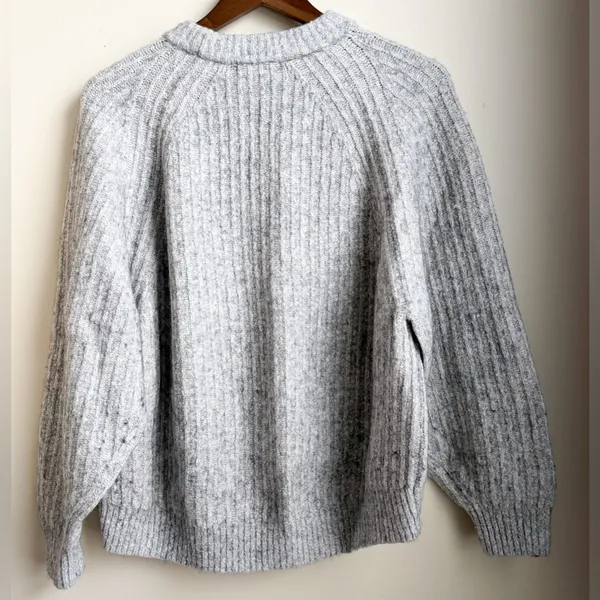 Madewell Light Gray‎ Cotton Blend Crew Neck Sweater Size Small EUC - Image 4