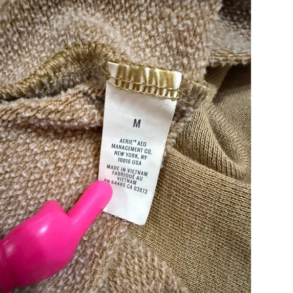 Aerie Oversized Turtleneck Sweater Camel Brown‎ Ribbed Long Sleeve Sz M - Image 7