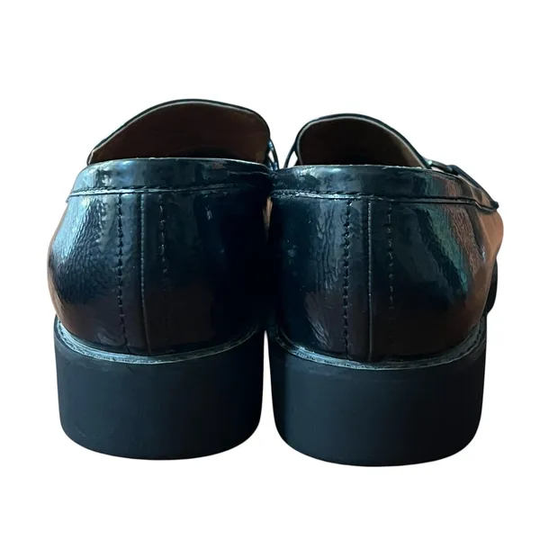 Franco Sarto Shoes Women's Size 8.5 Black Cason Loafer Flats Lug Sole Minimalist - Image 4
