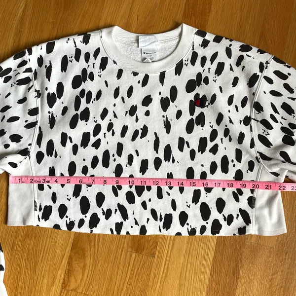 Champion Reverse Weave Dalmatian Print Cropped Sweatshirt Women’s Small S - Image 8