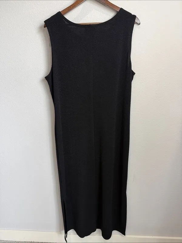 Coldwater Creek Black Sleeveless Long Straight Dress Size XL - Image 2