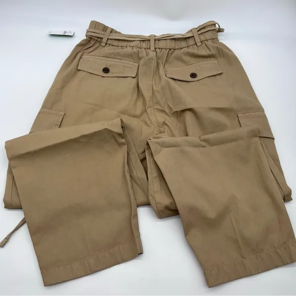 GAP Women's 6 Pocket Tan 100% Cotton Cargo Pants Double Belt-Size 4 - Image 3