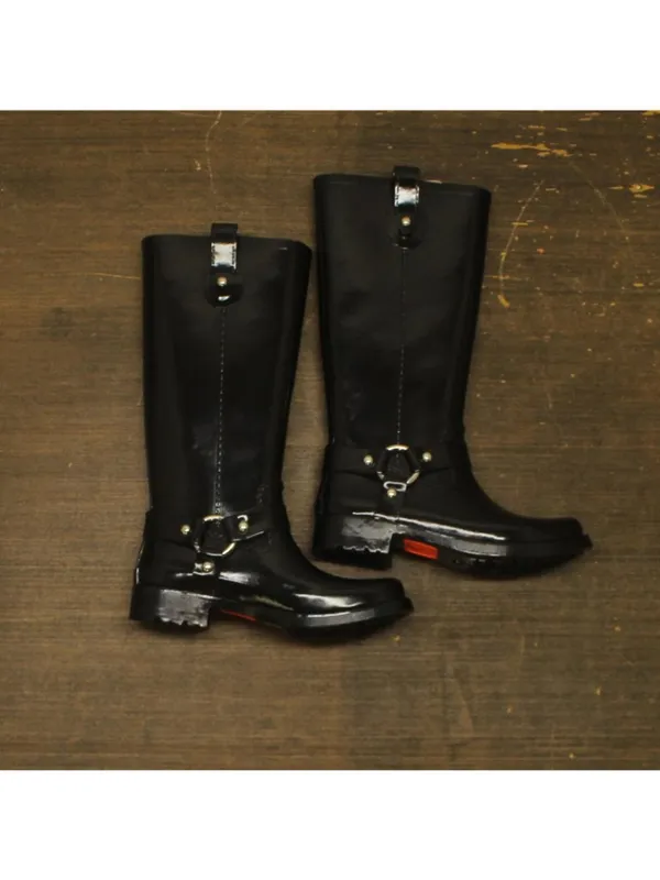 NWT Michael Michael Kors Womens Stormy Rain Boot Harness 40F2STFB5Q Black 8M - Image 6