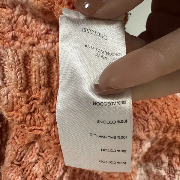 Anthropologie Pilcro Christian V-neck Sweater Size Small Chunky‎ Knit Creamsicle - Image 5