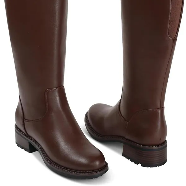 Fall Leather Brown Boots Size 6 - Image 2