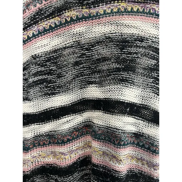 Bobbie Brooks‎ Women Medium Multi Color Striped Open Knit Crew Neck Sweater - Image 4