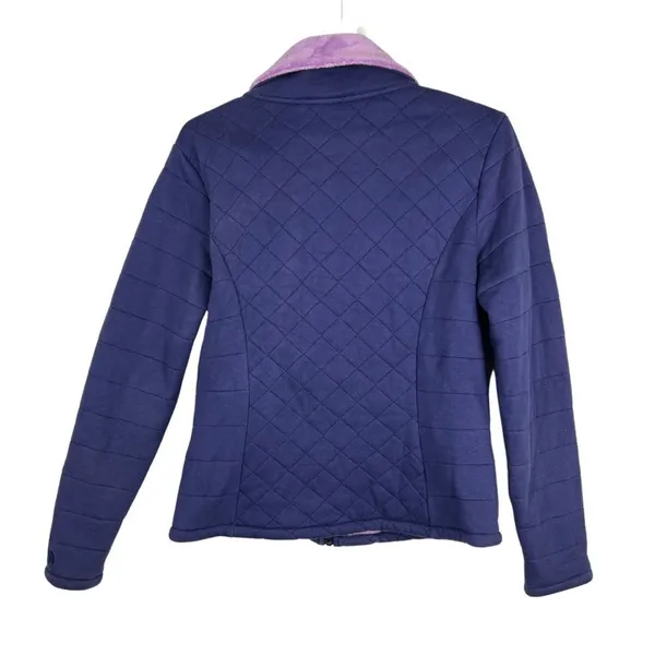 The North Face quilted jacket coat fitted purple osito lined two tone large - Image 2