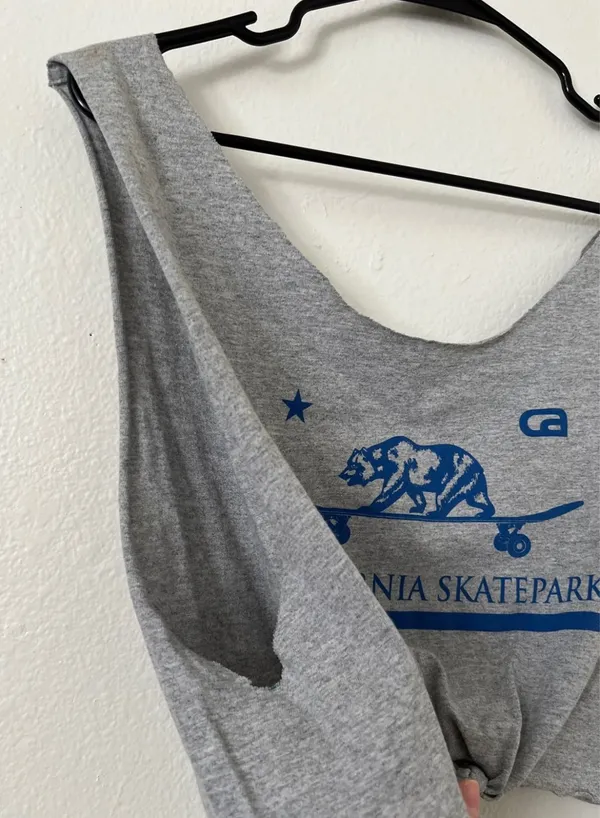 Heather Grey Tank Crop Top Gray - Image 7
