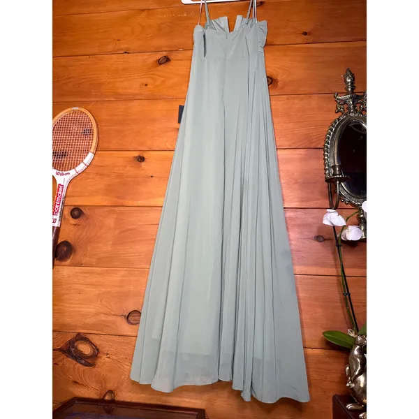 NWT Lulus Sweeney Sage Brush Sleeveless Maxi Dress Bridesmaid Gala Banquet Sz S - Image 6