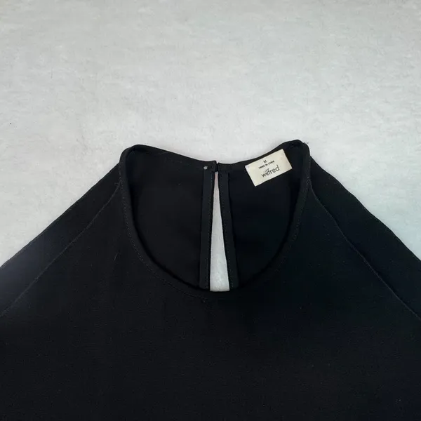 Wilfred Top Sz M Black Halter Cold Shoulder Knot Back Keyhole - Image 6