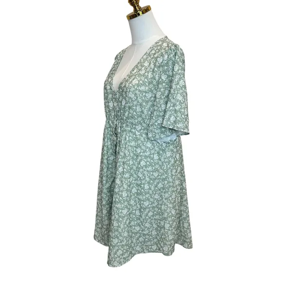 Soon Green Calico Babydoll Maternity Dress LARGE Cottage Prairie Designer $180 - Image 8