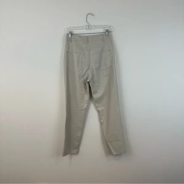 Zara Light Tan Beige Faux Leather Skinny Leg Pants Size 4 - Image 4