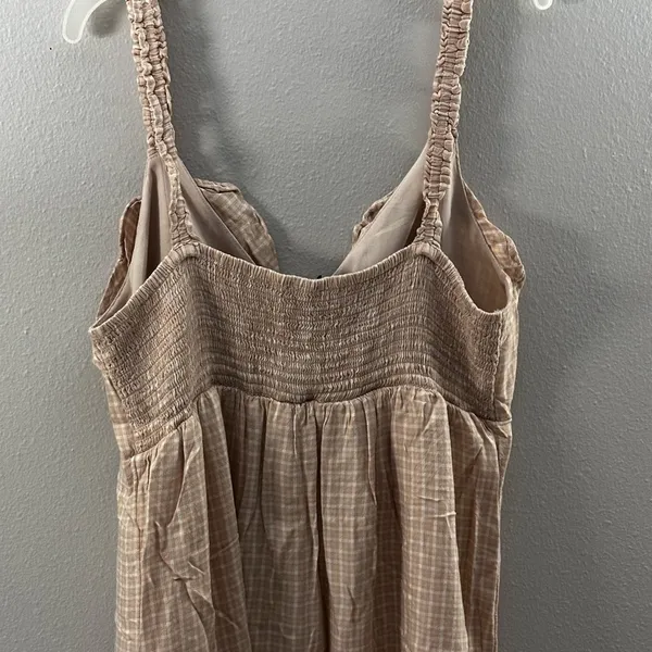 American Eagle Women‎ Beige Plaid Mini dress size L - Image 8