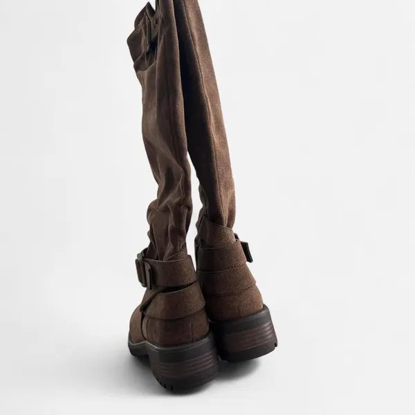 Brown suede like Slouchy y2k style Knee High Boots – Y2K Indie Cowgirl rave 6.5 - Image 5