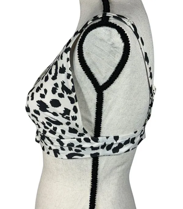 Aerie X-Large Scoop Swim Bikini Top Leopard Print Adjustable Strap Stretch Lined - Image 4