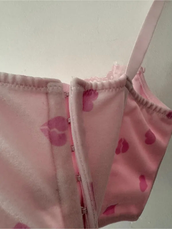 SKIMS Velvet Lace Cropped‎ Corset Cherry Blossom Heart Breaker - Image 5